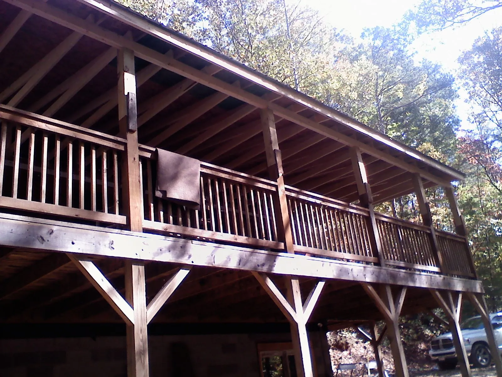 Timber framing under a new elevated porch and deck — Roof Leak Repair in Tell City by Roofing Brothers